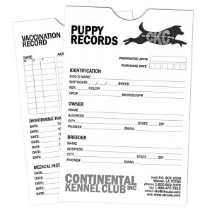 Puppy Health and Vaccination Folder 10PK